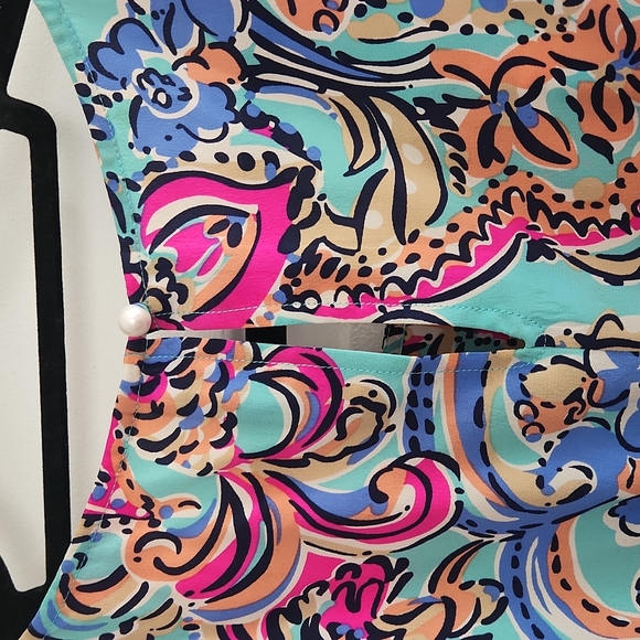 Lilly Pulitzer Silk Peplum Top - Picture 2 of 2